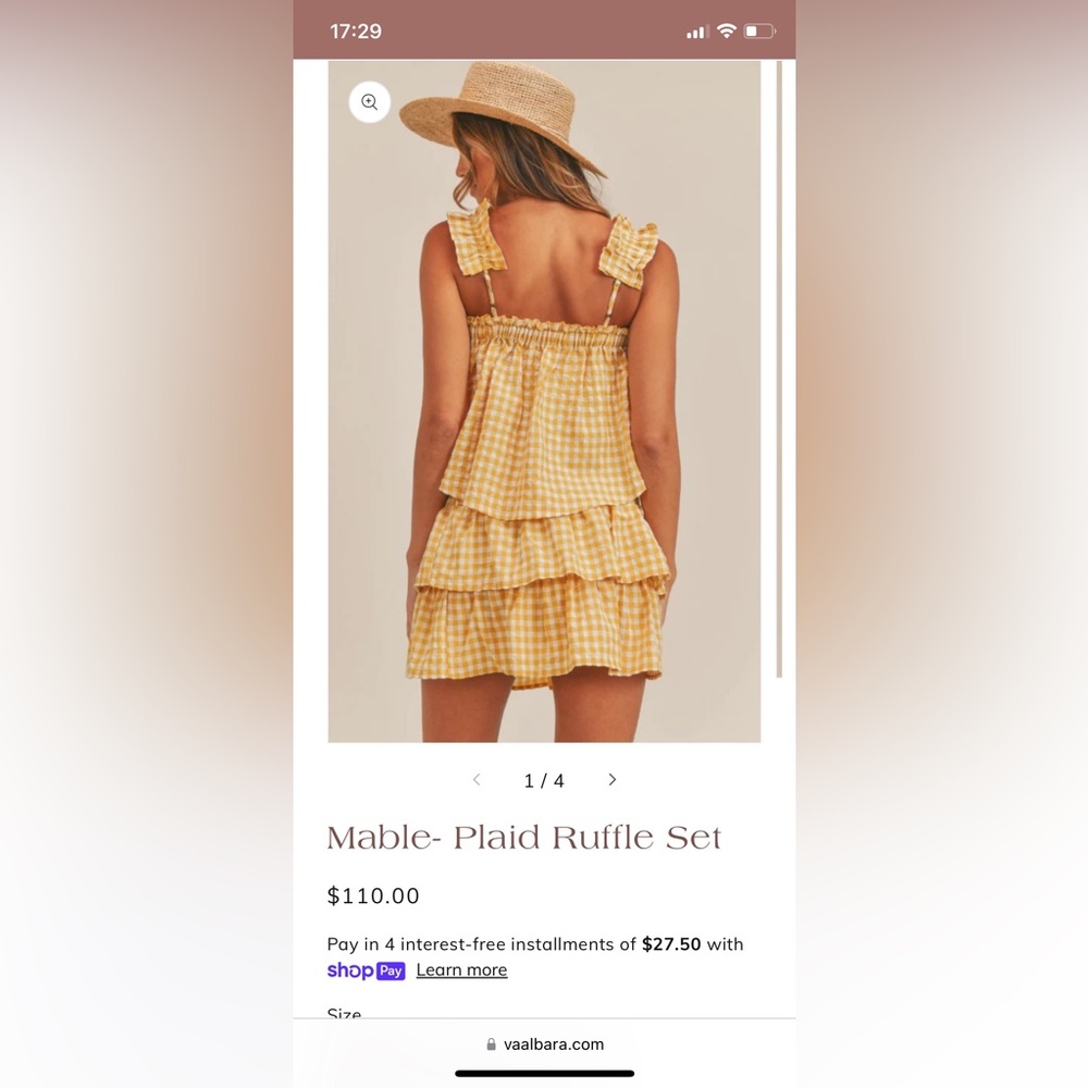 Mable yellow gingham two piece - Picture 4 of 9